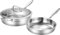 DELARLO Whole body Tri-Ply Stainless Steel Frying Pan and Sauté Pans set Oven safe induction skillet,pots and pans set,Suitable for All Stove…, Silver