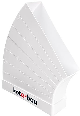 KOTARBAU® Flachkanal Bogen 3°- 48° Horizontales Umlenkstück Kanalverbinder 60 mm x 204 mm Kanalbogen Flachkanal Kanal PVC Verbinder Kanal Übergang Abluft Zuluft