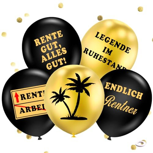 30 Stück Ruhestand Luftballons,Luftballon Ruhestand,Ballons Endlich Frei,Endlich Rentner Latexballons Deko Set,Rente Deko Ballon für ruhestand Party Dekor Indoor Outdoor