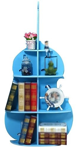 Büroregal Bücherregal Ecke Künstlerischer Cello-Modellbau Bücherschrank, Bilderbuch Für Jungen Und Mädchen Im Wohnzimmer Regale, Dekorative Verzierungen, Color : Blau, S : 1