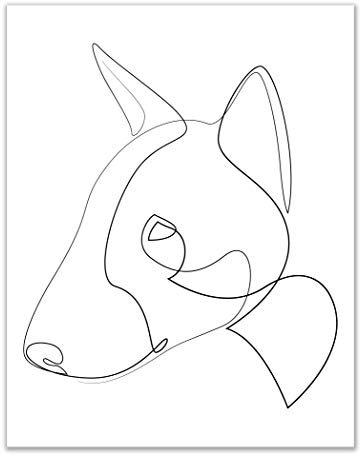 Summit Designs Bull Terrier Minimalistisches Poster – Bullterrier Geschenke, Bullterrier Dekor, Bullterrier Wandkunst, Bullterrier Kunstwerk, Bullterrier Bilder, ungerahmt (27,9 x 35,6 cm)