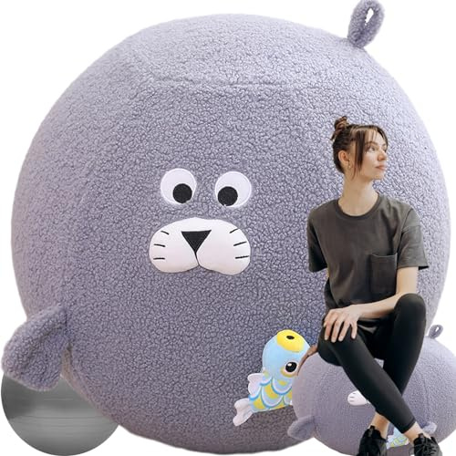 Gymnastikball Sitzball Büro: Ergonomisch Sitzball - Werten Sie Ihren Raum mit dem ultimativen Gymnastikball-Stuhl-Set für Büro, Zuhause, Yoga, Pilates und Schwangerschaft auf (Color : Seal, Size : 6
