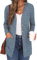 GRECERELLE Womens Cardigan Long Sleeve Open Front Cardigans Button Down V Neck Ribbed Knit Lightweight Outerwear with Pocket (Light Blue, XXL)