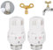 Leogony 2Pcs Thermostatic Radiator Valve with 2 Keys, Radiator Knob Replacement Head, Trv Valves Head Thermostat M30 X 1.5 Universal for All Manufacturers