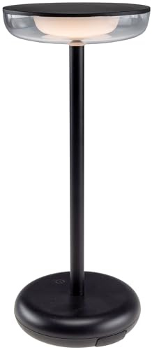 ChiliTec Tischleuchte Akku 26cm IP44 kabellose Tischbeleuchtung Mobil für Innen Aussen Camping Terrasse Balkon Dimmbar Licht 2900k Warmweiß