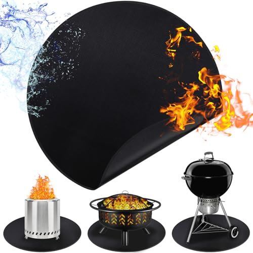 LXLZSH 96,5 cm Untergrillmatte für Outdoor-Grill, Feuerschalenmatte für Solo-Herd, Lagerfeuer, feuerfeste Matte, öldicht, wasserdicht, Grillmatte, Zubehör für Decks und Terrasse