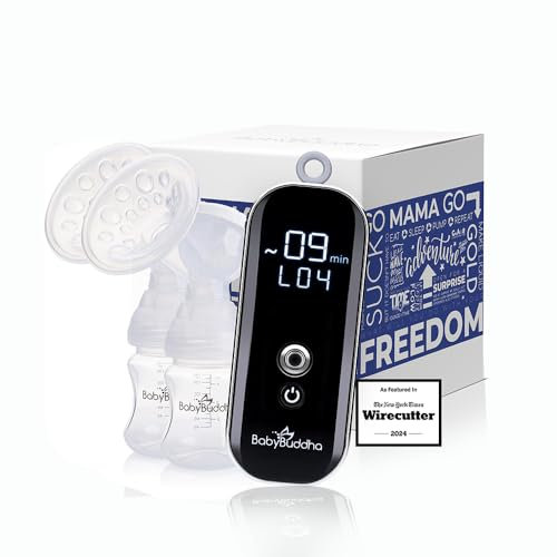 BabyBuddha Breast Pump 2.0 - Portable & Compact with 3 Modes & 21 Levels of Control - Battery Powered Electric Hands Free Breast Milk Pump - Quiet Single/Double Wearable Breast Pump - New Model!
