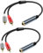 JSADKJ 6,35 mm Câble audio stéréo vers 2RCA Câble répartiteur audio en Y 1/4 pouce femelle vers 2RCA mâle Jack TRS vers 2 connecteurs RCA Cordon de câblage pour intervenant 30CM(2Pcs)