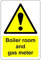 Safety First Display LTD Boiler room and gas metre sign - High tack self-adhesive sticker (300mm x 200mm) Viewing Distance within 7m.