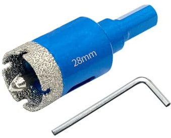 Teronbeta Punte per Trapano Diamantate 28mm con Punte Guida di Centraggio, professionale Vacuum Brasato Sega a Tazza Diamantata per piastrelle, porcellana, vetro, marmo e ceramica
