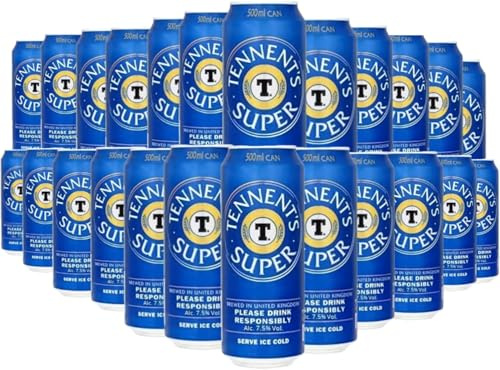Tennent's Super Strong Lager| 7.5% ABV |24 x 500ml cans | Beer Multi packs