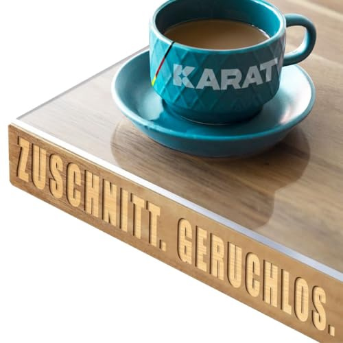 KARAT Semitransparente Tischfolie mit abgeschrägter Kante - Tischdecke nach Maß, Größe wählbar - Folie, Schutzfolie mattiert, Tischschutz Crystal (B:90 x L:45 cm)