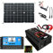 Kit di energia solare - Kit completo di energia solare da 12 V a 220 V/110 V | Pannello solare con regolatore inverter 30 A, kit di avvio per pannello solare RV fuori rete con batteria e inverter