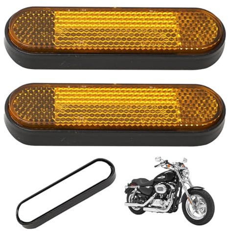 Aililong 2 Stück kennzeichen reflektor motorrad Recco Reflektor gelb selbstklebend für mehr Sichtbarkeit und Sicherheit