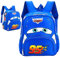 FWANGEN Rucksäcke, Cars Rucksack für Kinder, Jungen Schulrucksack, Rucksack mit Brustgurt Schultasche, Schulranzen, Tasche Taschen Schule (Blue, 34 cm x 29 cm x 13 cm)