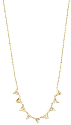 Rosato Vittoria RZVT02 Women's Necklace in Gold-Plated Sterling Silver with Lobster Clasp and 5 Cubic Zirconia, Size: 44 cm