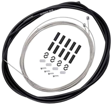 Bicycle Shift Cable Set,Derailleur Cable Hose Kit Bike,Shifter Cable Housing Set for MTB,Bike Shift Cable and Transmission,Universal Cycling Change Cable Kit,for Replacing Shift Cables,Black,Kiuiom