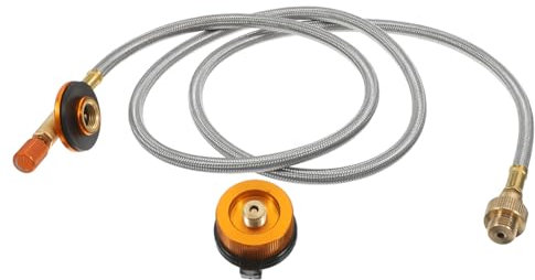 YARNOW Adaptador para Conexión De Gas Portátil con Manguera De Resistente para Camping Recarga Fácil De Tanque De Propano Regulador Compatible para Parrillas y Hornillos Al Aire