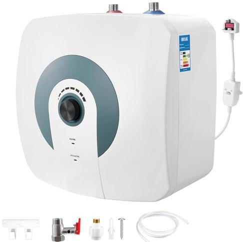 Chauffe-eau instantané, chauffe-eau portable 15 L for évier, chauffe-eau électrique, mini chauffe-eau électrique sans réservoir 1500 W, chauffe-eau sous l'évier for cuisine, salle de bain, lavage