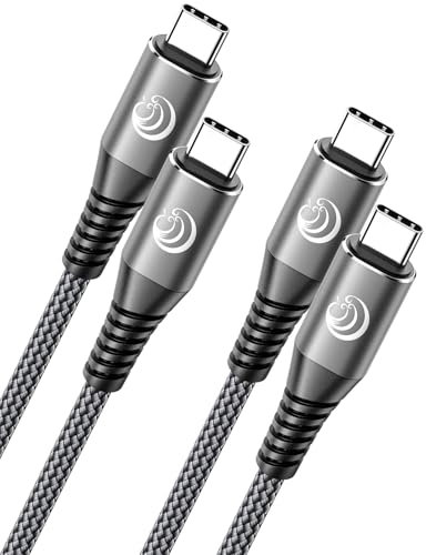 USB C Kabel 60W USB C auf USB C Kabel [2M+2M 2Stück] PD 3.0 Schnellladekabel USB C auf USB C Kabel Nylon USB C Ladekabel für iPhone 16 15 Pro Max Samsung S24 S23 S22 S21, iPad Pro, MacBook Pro, Pixel