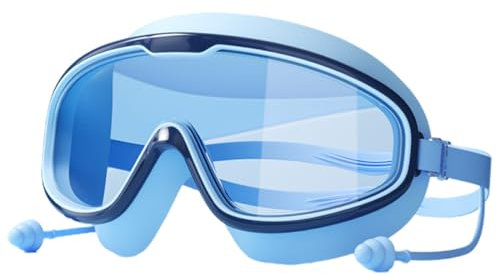 WUSJCOF Antibeschlag-Schwimmmaske, große Linsen-Schwimmmaske, UV-Schutz, automatische Nasenrückenanpassung, Versiegelung