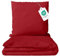 Class Home Collection Bettwäsche 135x200 Baumwolle – 2-teiliges Bettwäsche-Set mit Reißverschluss, Bettbezug + Kissenbezug 80x80 cm, Ganzjahres-Bettwäsche, Uni Rot