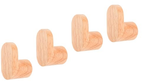 Gosknor 4 Ganchos de Madera para pared, Ganchos para Colgar en la Pared con Tornillos y Tubos de Expansión Perchero para Bolsos Perchero Ropa Sombrero Mochila Toalla y Ropa (Ovalado)