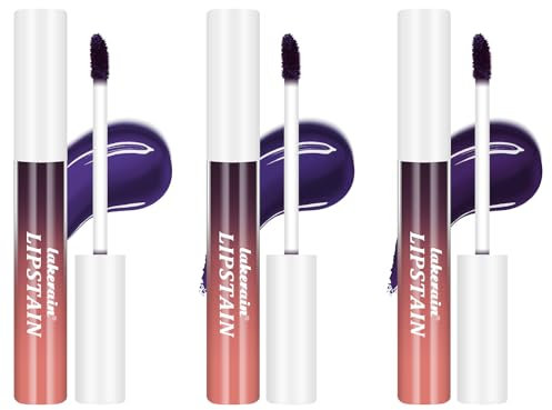 LOPHE Lip Stain Peel Off, 3 Piezas Lip Tint Set, Mujeres Tinte Labios Despegable, Impermeable, Lápiz Labial con Acabado Mate, Brillo Labial de Larga Duración, Brillo de Labios Extraíble(Conjunto C)