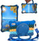 Sfulatdc Silicone Tablet Case 360 Rotating Kickstand/Handle and Shoulder Strap Stylus Pen Lightweight Kids Soft Cover Compatible with Lenovo Tab M9 9.0 inch (TB-310FU) Deepblue