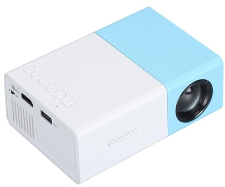 Smart Home Projector, Projector 1080p Full HD Tragbarer Filmprojektor für Kids Blue White, Unterstützt 1920x1080p Auflösung, HD -transparentes Objektiv, Mehrere Ports, (EU