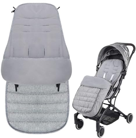 Fußsack Kinderwagen Winter, Gobesty Fusssack Winter Baby Kinderwagen, Wintersack Kinderwagen mit Doppeltem Reißverschluss, Winterfußsack Babyschale, Universal Baby Fußsack für Von 0-4 Jahren (Grau)