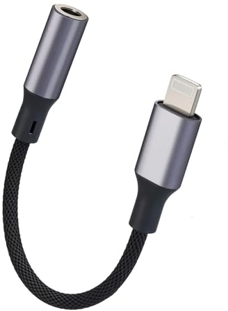 [Certificado Apple MFi] Adaptadores de Auriculares para iPhone de 3.5 mm, Adaptador Lightning a Conector de Auriculares de 3.5 mm, convertidor de Audio Auxiliar para iPhone 14/13/12/11/11