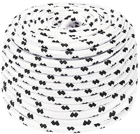 Générique Corde de Bateau tressé Blanc 10 mmx25 m Polyester, Quincaillerie, Accessoires de quincaillerie, Chaînes, câbles & Cordes, Cordes & câbles de Construction, Blanc, (Poids 1.74KG)