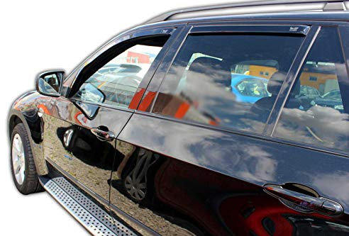J&J AUTOMOTIVE | Windabweiser Passend Für X5 E70 2007-2013, Heko Regenabweiser, Getönt, Set 4-Teilig, Vorne und Hinten, Aerodynamisch