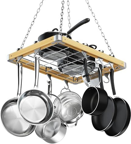 Cooks Standard Ceiling Mount Wooden Pot Rack