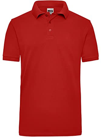 James & Nicholson Herren Work Poloshirt - Robustes Arbeitspolo aus einlaufvorbehandeltem Piqué | Farbe: red | Grösse: XXL
