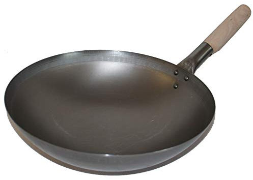 AAF Nommel ® Wok ca. 30 cm Durchmesser mit rundem Boden für Gas, Gastronomie, Wokpfanne