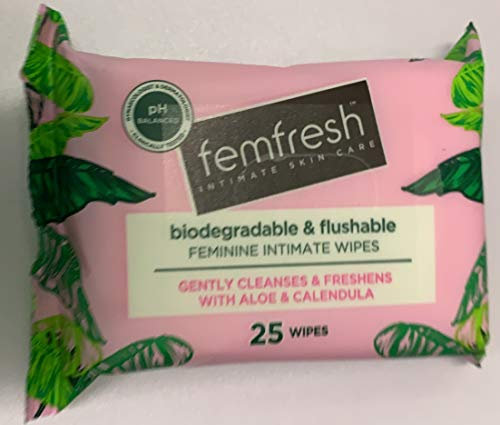 Femfresh Intimate Hygiene 25 Feminine Freshness Biodegradable Wipes x 6 packs