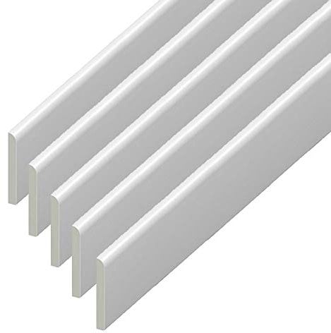 UPVC Plastic Trim 65mm x 1.25m x 5 Pack - White Architrave Skirting Board/Window Finishing Trim