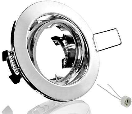 10x Metall Einbaustrahler Rund schwenkbar Farbe Chrom ideal für LED inkl. GU10 Fassung