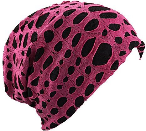 Miobo Slouch Beanie Mütze,Einheitgröße,Destroyed Vintage Look Magenta