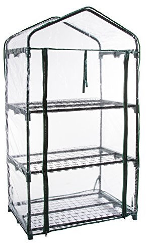 Mini serra a 3 livelli, serra portatile con telaio antiruggine e copertura in PVC, per interni ed esterni, 60 x 48 x 127 cm, verde Pure Garden