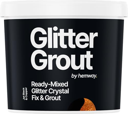 Hemway 2.5 L / 4.5 kg Copper Glitter with Jet Black Grout | Ready Mixed & Easy to Use | Suitable for Kitchen, Bathroom & Flooring | Waterproof & Mould Resistant | Non-Toxic & Cruelty Free
