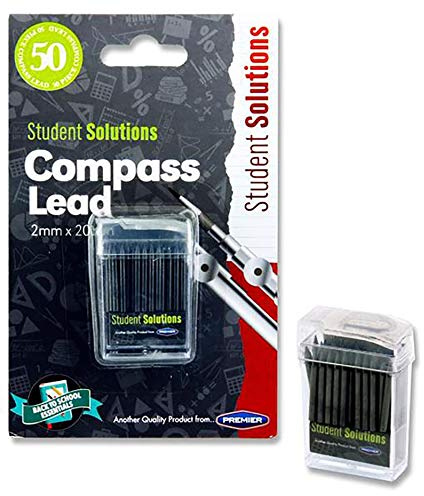 Premier Stationery W2112555 2 x 20 mm Student Solutions Compass - Black (Pack of 50)