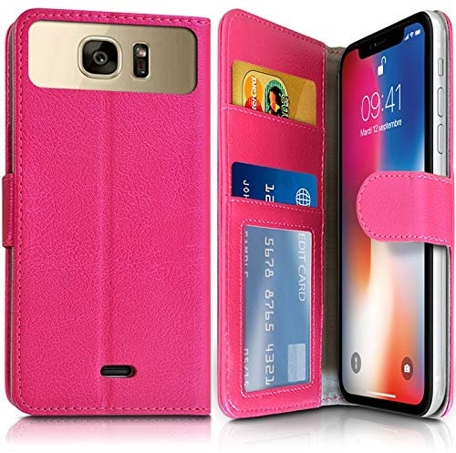Etui Portefeuille Rose (Ref.1-A) pour Smartphone Archos 40 Neon