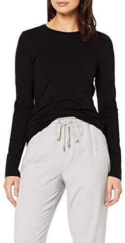 OPUS Damen Langarmshirt | Longsleeve SMILLA Slim aus Jersey Black, 44