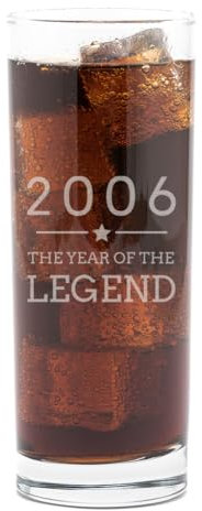 Engraved Highball Glass - 2007 Year of The Legend Design - 18th Birthday Gifts for Boys - Cocktail Glass