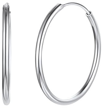 Silvora Creolen, Gold/Silber 925, Damen, Ohrringe, klein/groß, Creolen, Schmuck, Geschenk für Valentinstag, Mädchen, Hochzeit, Weihnachten, Geburtstag, Jugendliche, Liebe, 30 mm, Edelmetall, Kein
