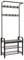 Meerveil Garderobenständer Vintage, Garderobe Industrial, 2 Gitterablagen, 72 x 34 x 183 cm, Graue Holzmaserung Schuhschrank