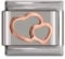 No Brand Name Double Heart Charm in Rose Gold - fit all classic 9mm Italian Style Charm Bracelet - UK stock